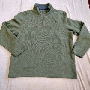 G.H. Bass & Co 1/4 Zip Green Pull Over Sweater Size 2XL